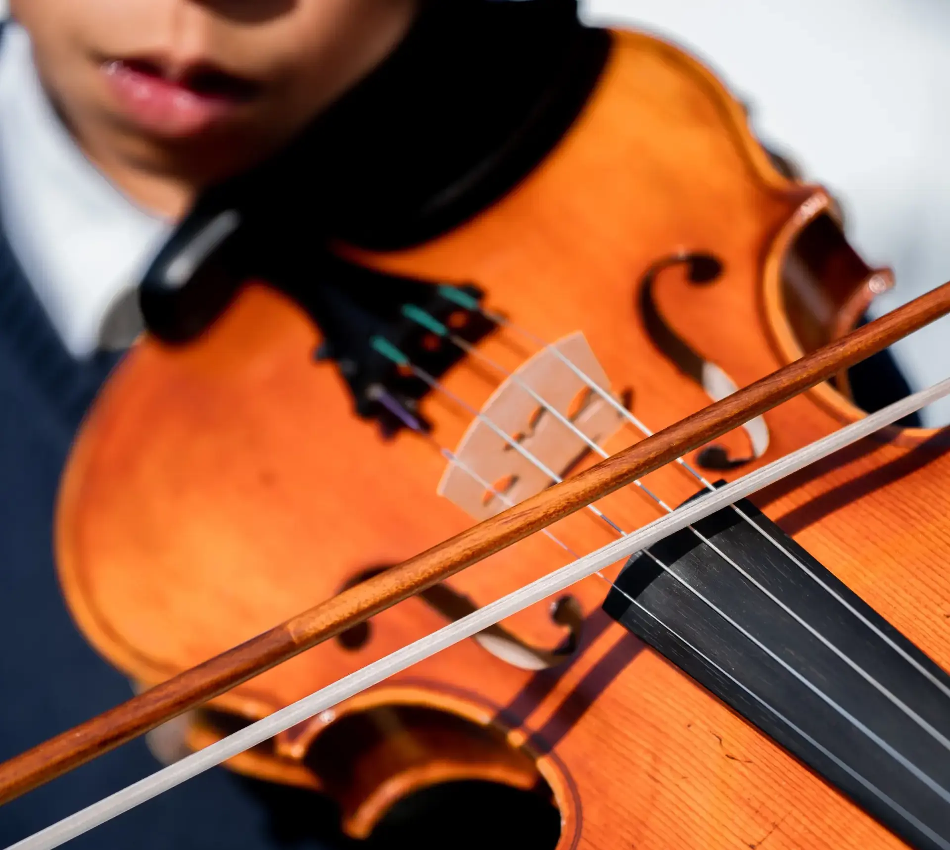 Student playing violin