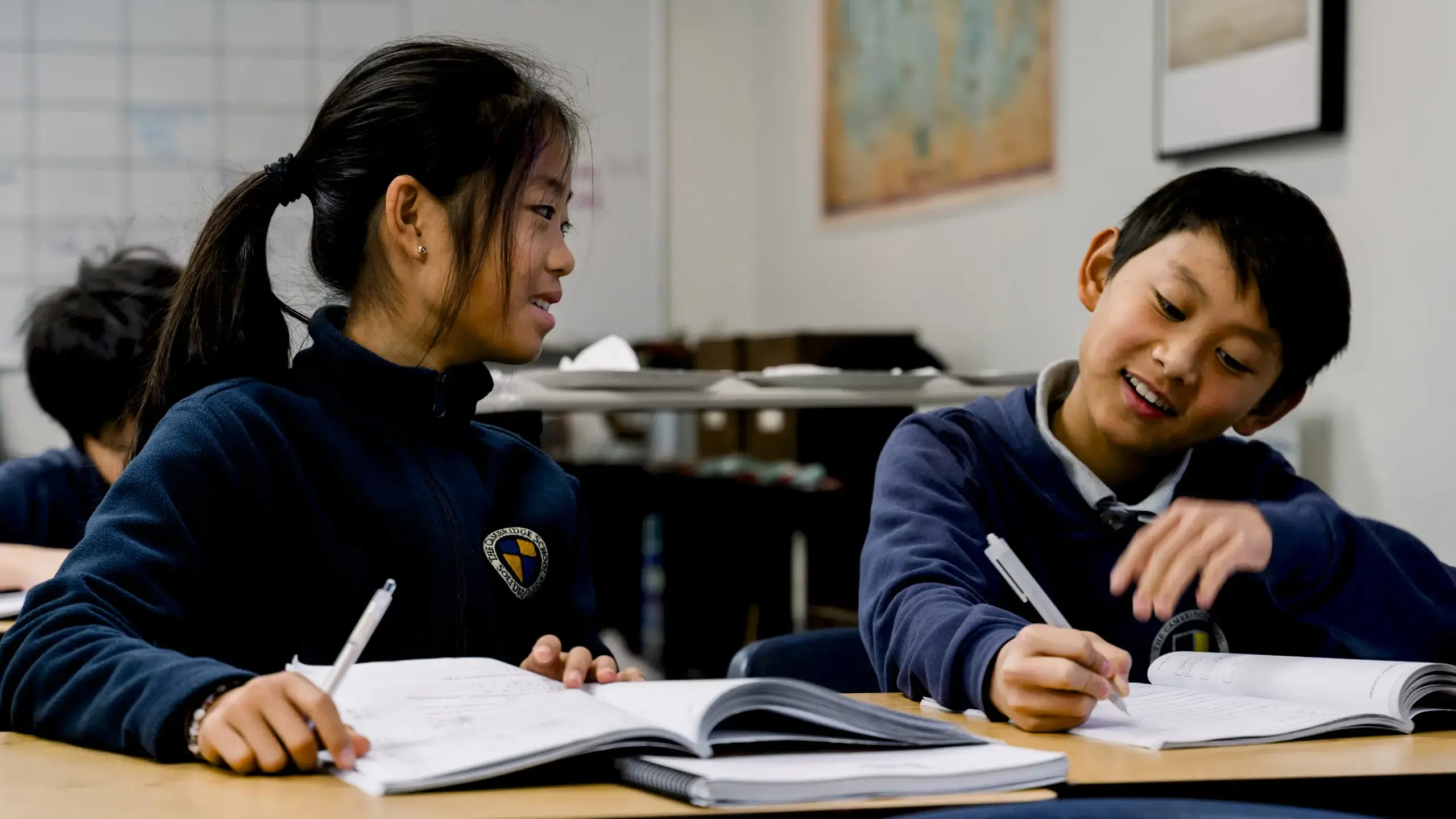 Students working in math lesson