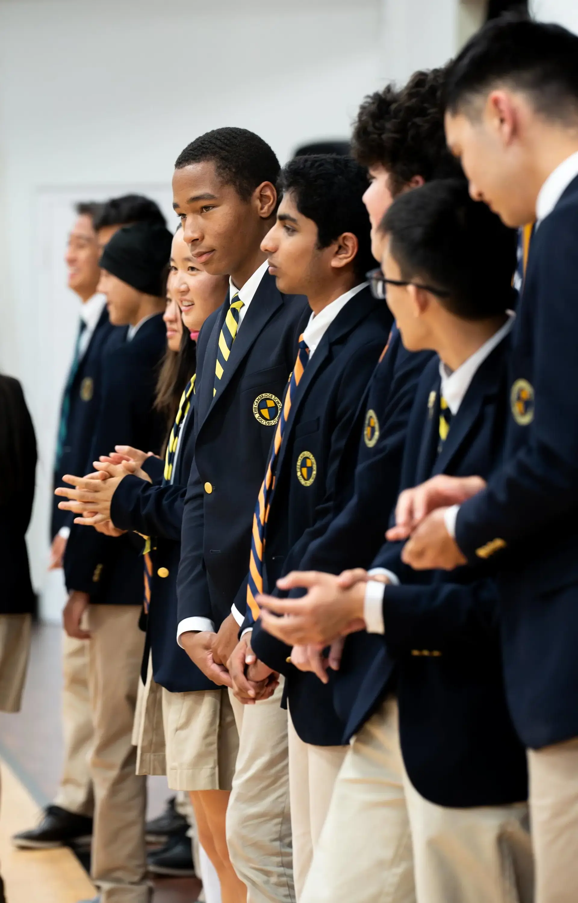 Students lined up at awards ceremony