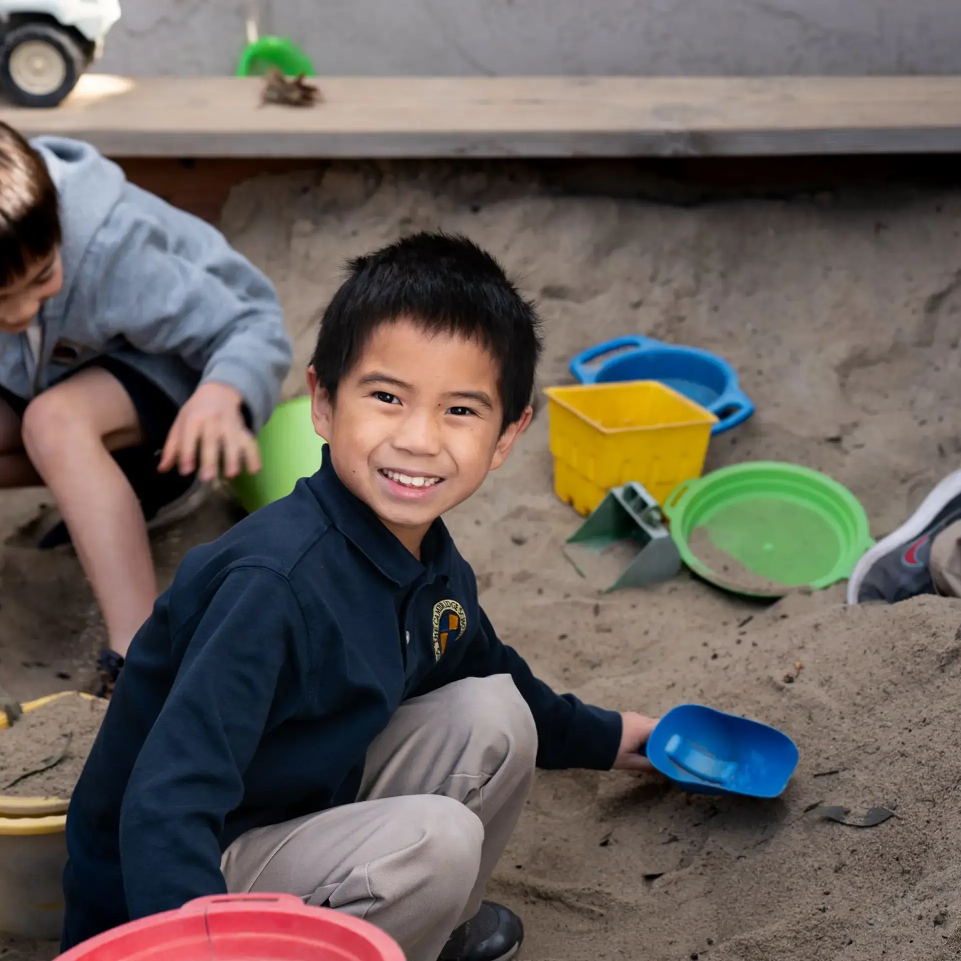 Student in sandpit