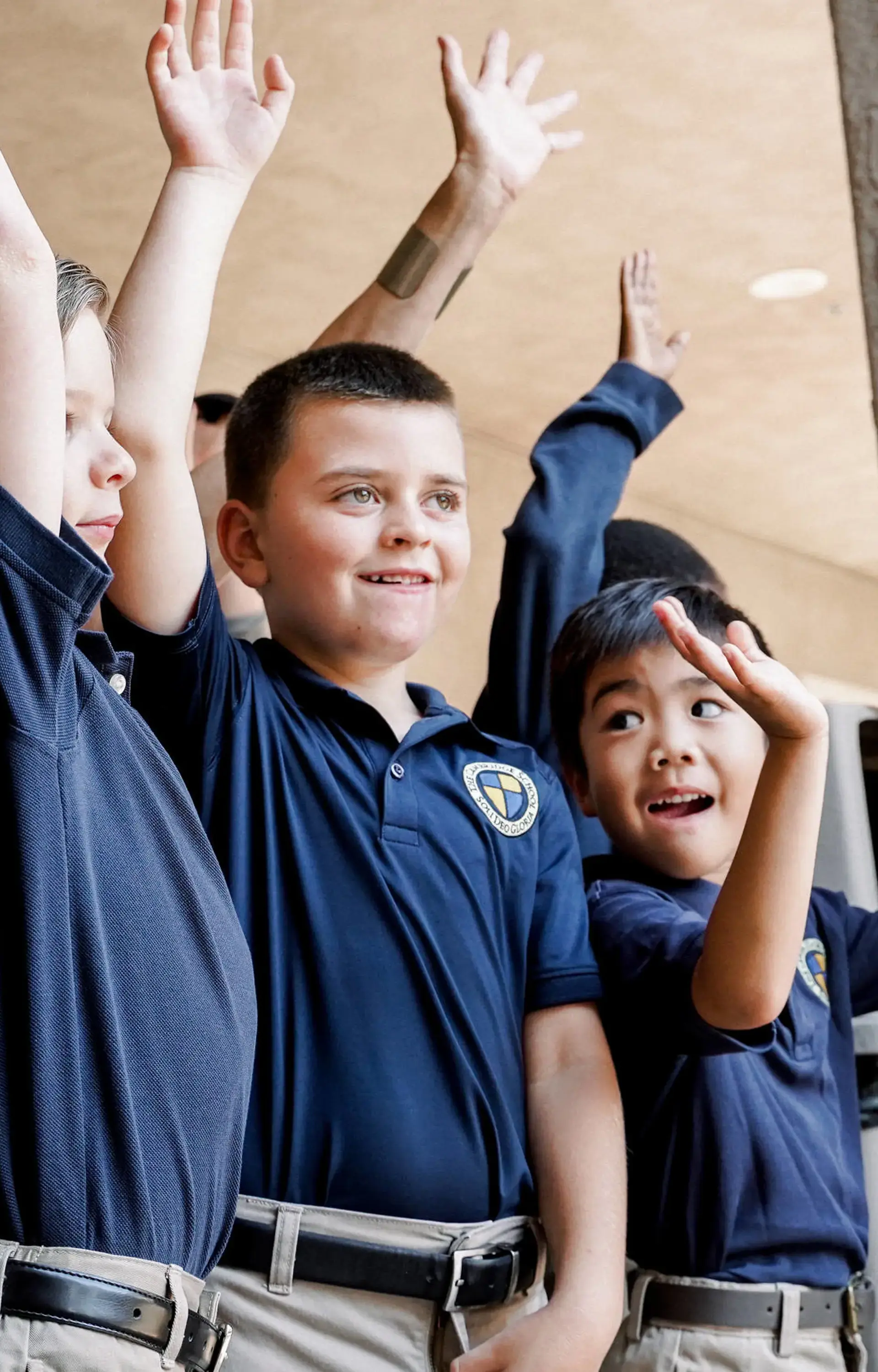 Students at The Cambridge School, a private Christian school in San Diego, enthusiastically engage in an outdoor class activity.