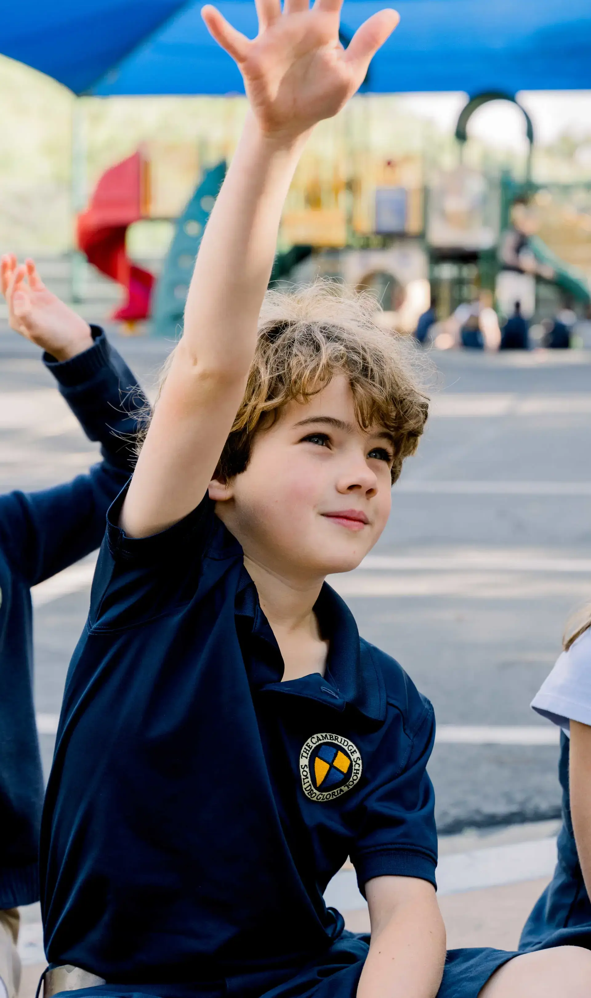Student raising hand