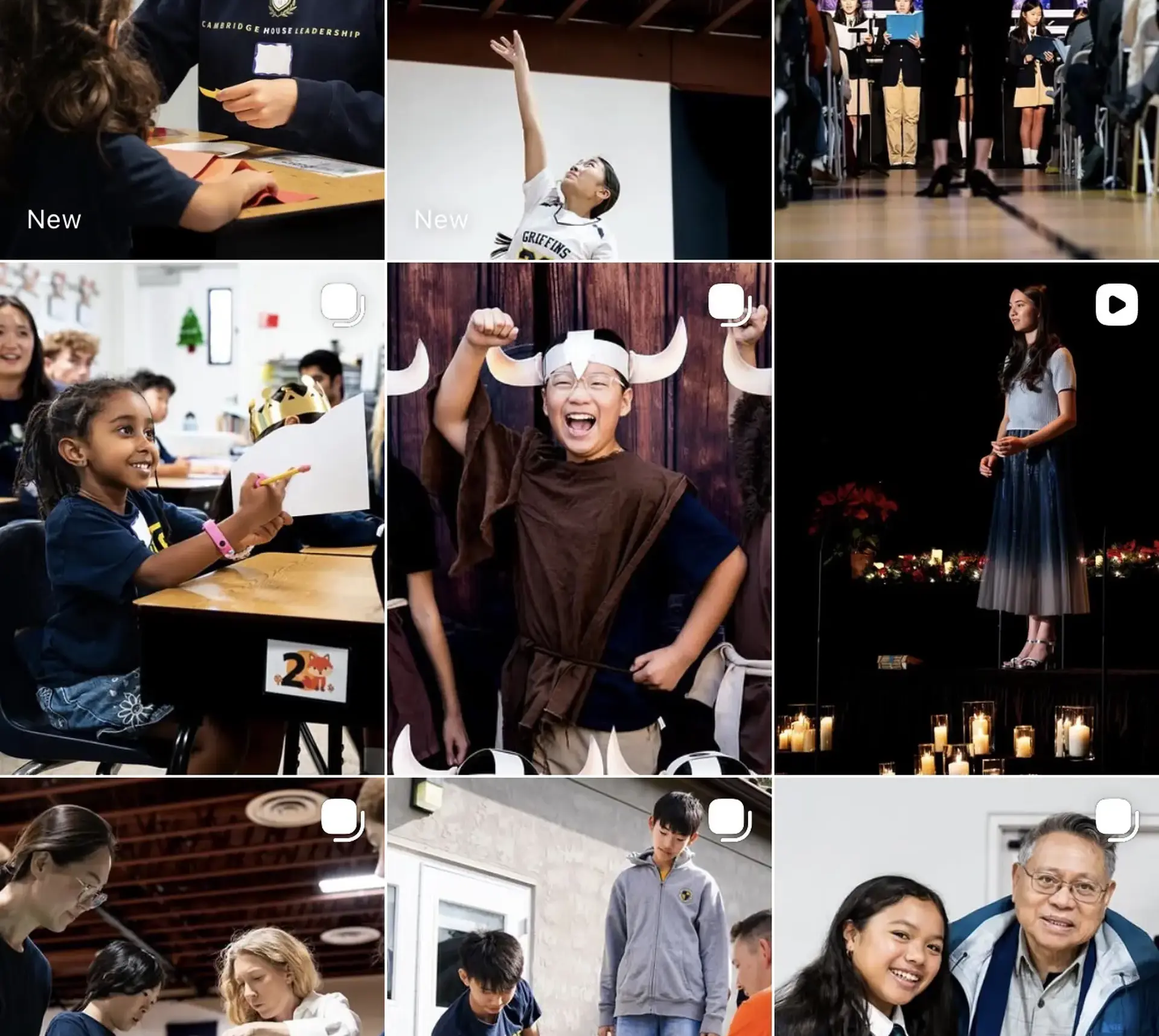 Cambridge School Instagram grid