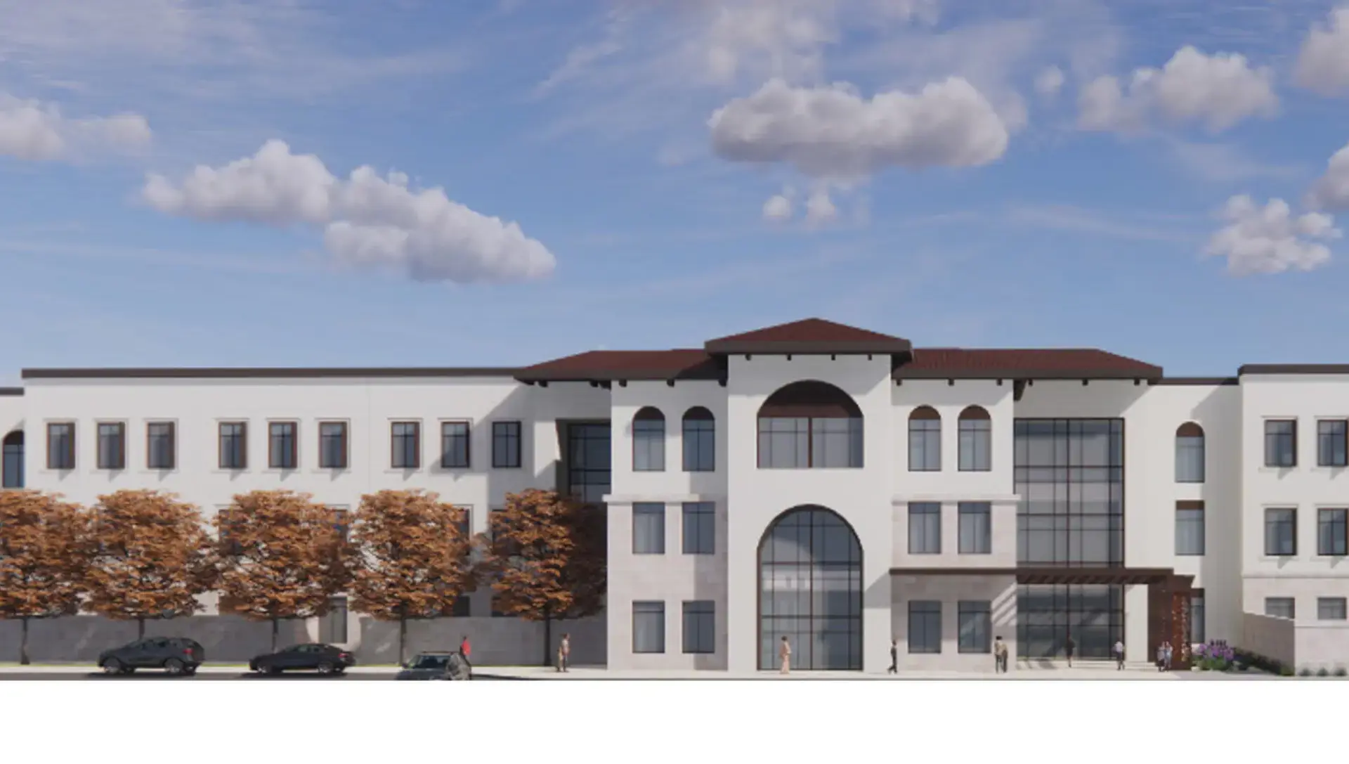 External concept shot of a large white building
