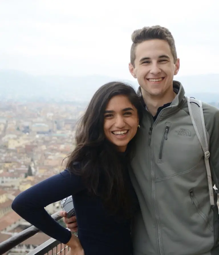 Samuel and Jasmine Gingrich standing together